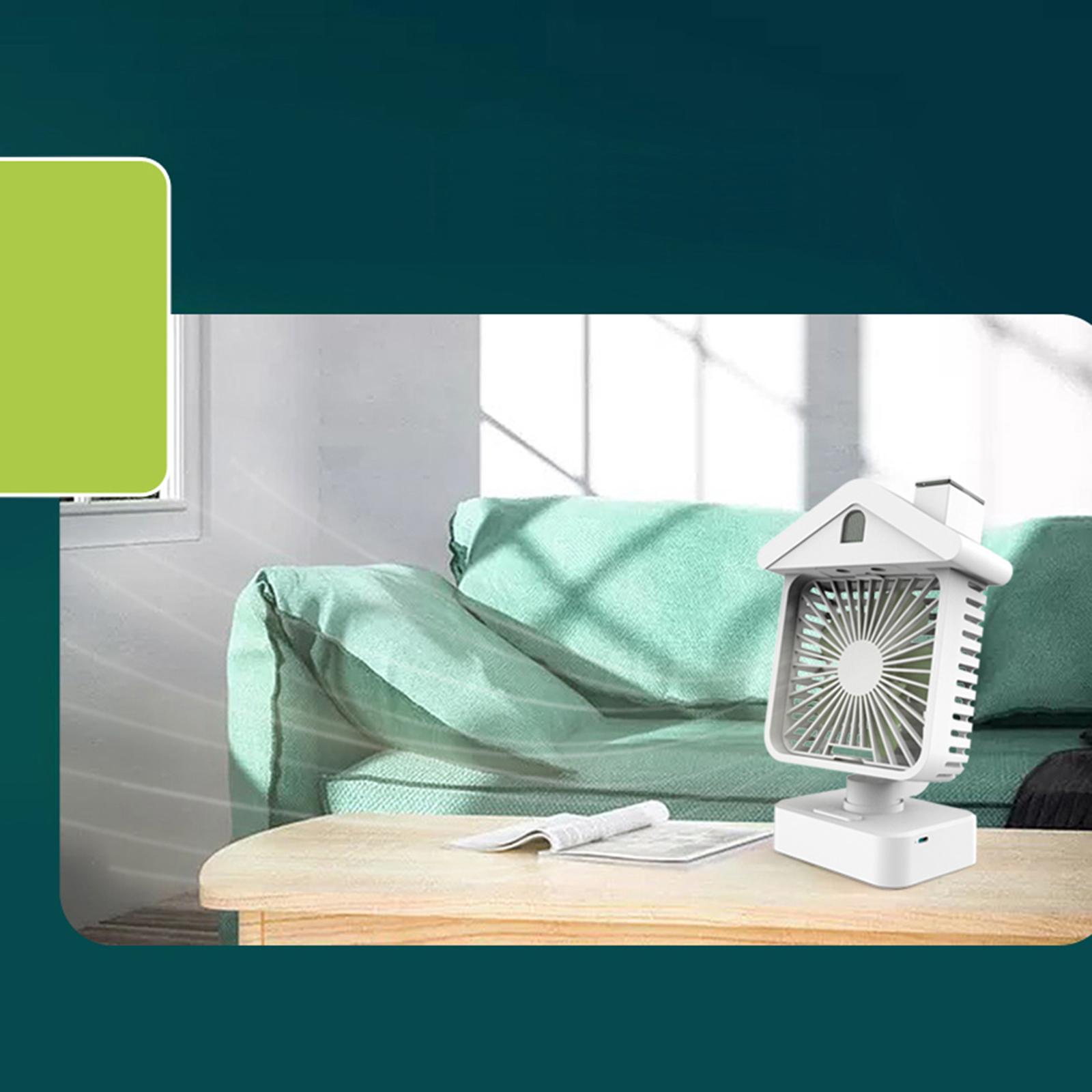 Portable Air Conditioner Cooler, Noiseless Air Fan Rechargeable USB Desk Fan with 3 Speeds, LED Night, Office Cooler Humidifier for Home Dorm