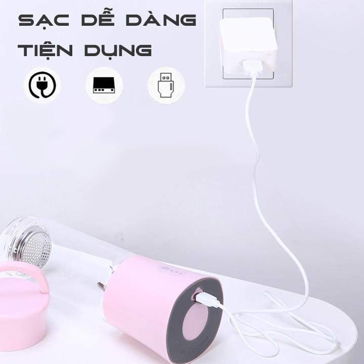 Máy xay sinh tố sạc điện cầm tay mini 4 lưỡi dao ZDK-T8 - Màu ngẫu nhiên - Hàng Chất Lượng