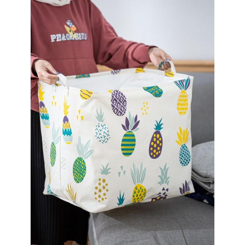 TÚI VẢI ĐỰNG CHĂN MÀN QUẦN ÁO ĐA NĂNG DUNG TÍCH 75L NHIỀU HOẠ TIẾT SHOP GIAO NGẪU NHIÊN