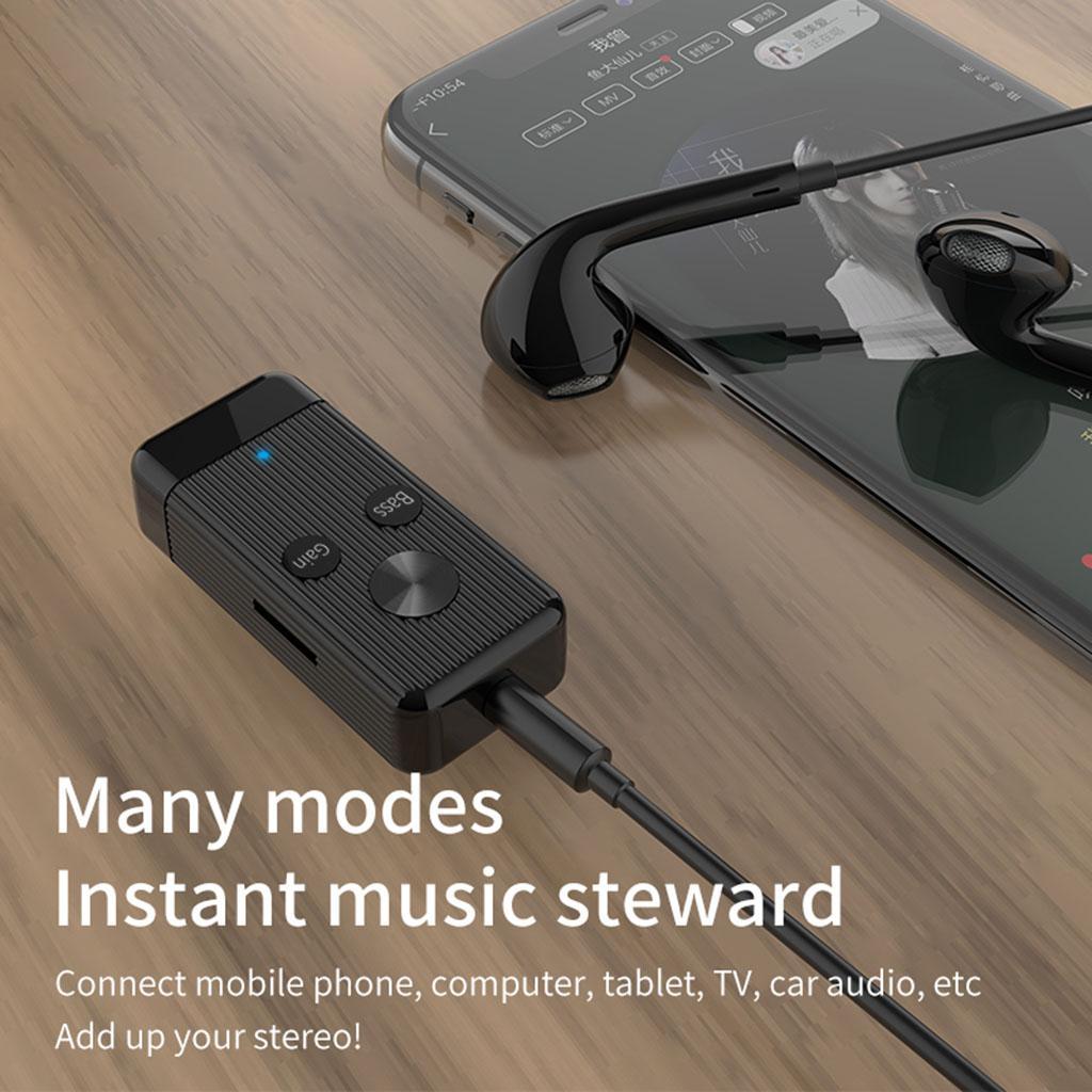 Hands-Free Mini Portable Bluetooth 5.0 Receiver Stereo Adapter
