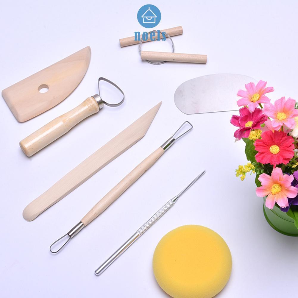 Bộ 8 Dụng Cụ Điêu Khắc Đất Sét Cán Gỗ