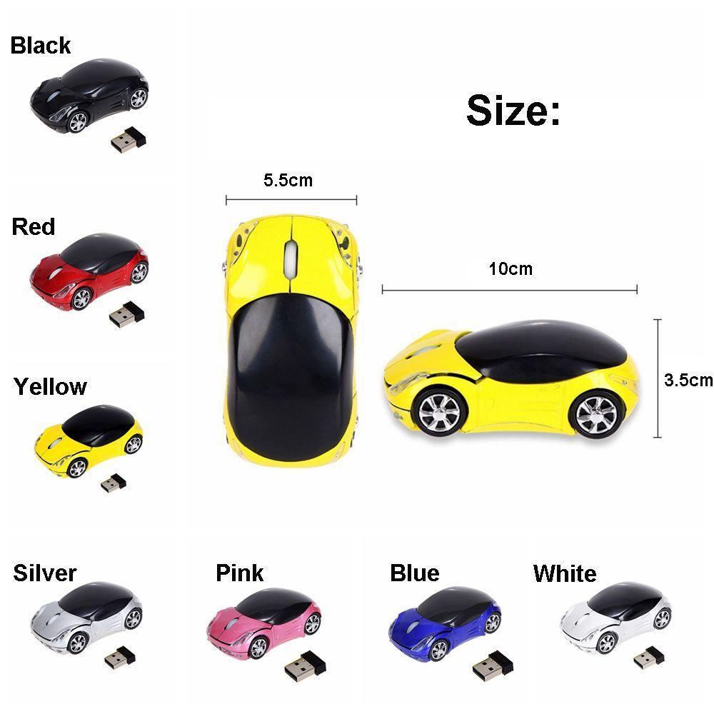 Chuột quang không dây 2.4ghz hình ô tô 3D có đèn LED nhiều màu