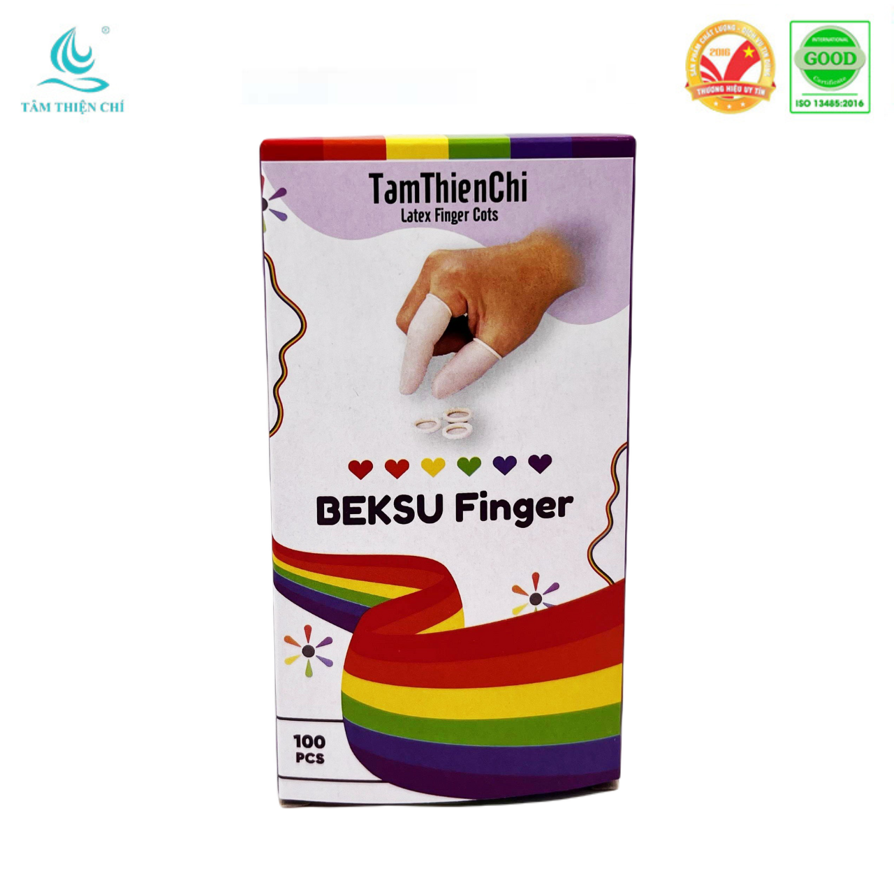 Bao ngón tay cao su Beksu Finger Cots Hộp 100 cái