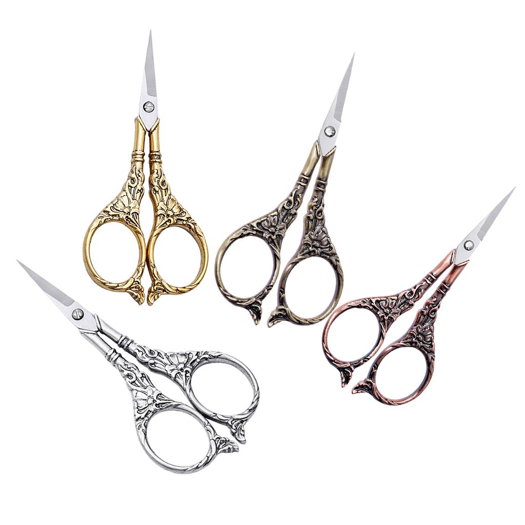 Vintage Style European Stainless Steel Tailor Scissors for Sewing Red