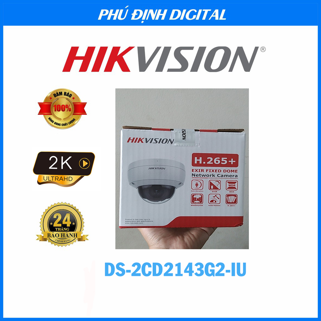 Hàng chính hãng - Camera IP 4MP có mic HIKVISION mã DS-2CD2143G2-IU