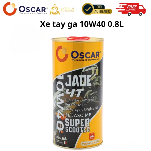 Dầu Nhớt Xe Tay Ga Oscar Super Scooter Jade 4T 10W40 (Nhập khẩu UAE) 800ml - Hàng Chính Hãng
