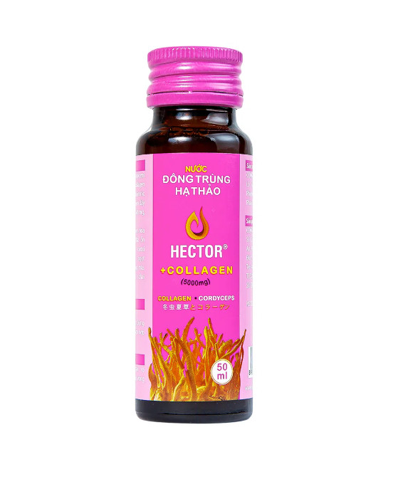 HECTOR COLLAGEN - Nước Đông Trùng Hạ Thảo Trẻ Hoá Nhanh, Bảo Vệ Da Khoẻ Mạnh hộp 10 chai