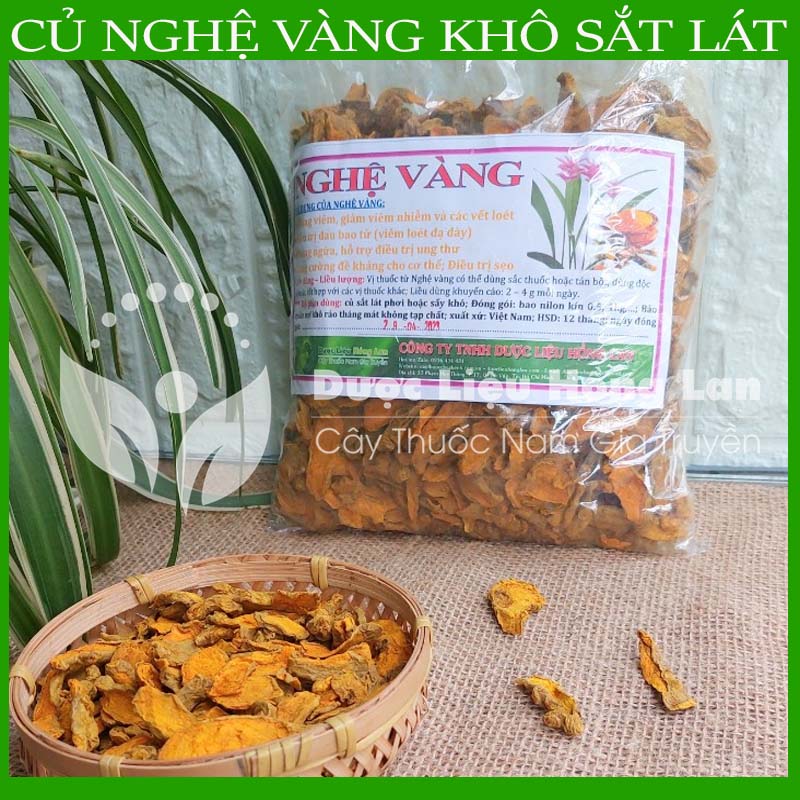 Củ Nghệ Vàng khô sắt lát gói 1kg