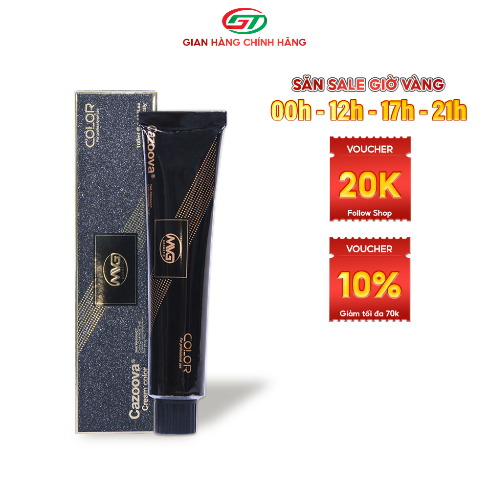 Thuốc Nhuộm Tóc cân bằng và phủ bạc cao cấp, màu nhuộm CAZOOVA 100ML