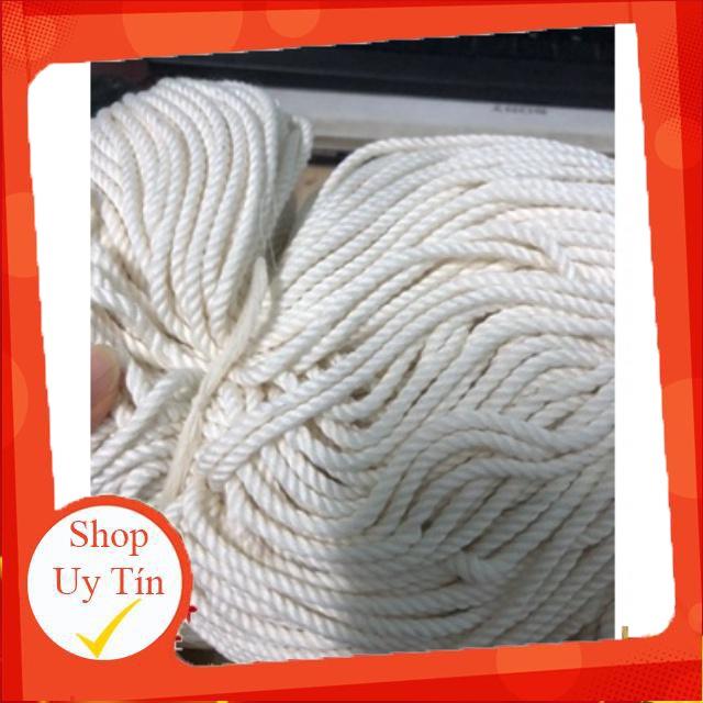Dây macrame se cotton màu kem, màu ngà hàng loại 1