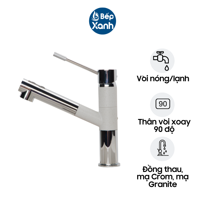 Vòi Rửa Chén Carysil G-2780 - Thân Vòi Xoay 90 Độ - Hàng Chính hãng