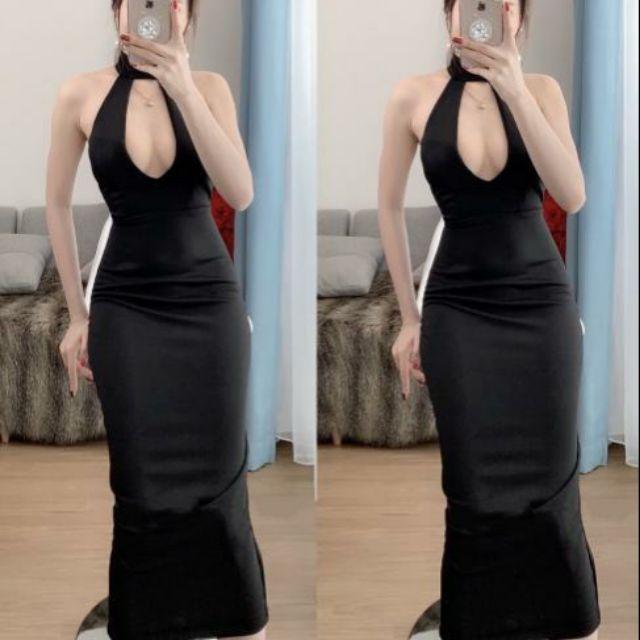Đầm body yếm khoét hở ngực sexy