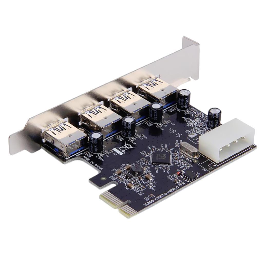 USB PCIe Card, 4-Port USB 3.0 Express Card Expansion card, PCI-E to USB