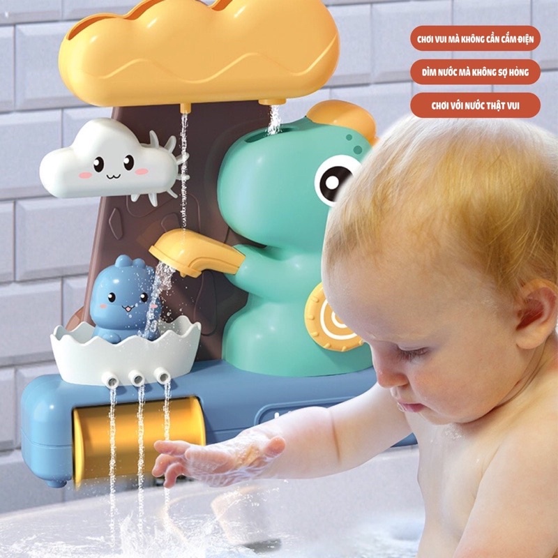 Đồ chơi nhà tắm cho bé mô hình khủng long có guồng quay nước vui nhộn đáng yêu, quà tặng sinh nhật cho bé