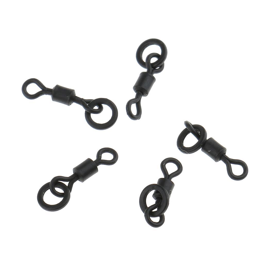 100Pcs Flexible Fishing Rolling Swivels Hook Line Connector for Carp Fishing Terminal Tackle