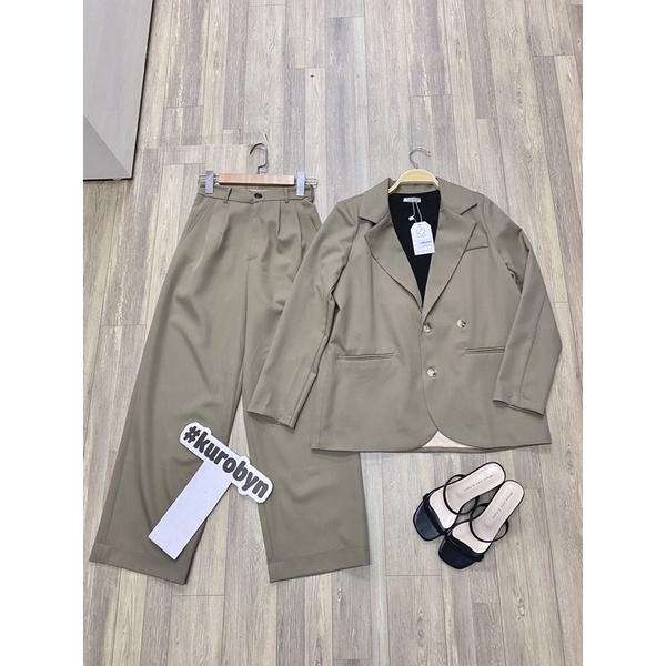 Set blazer over + quần suông ống rộng (S/M/L