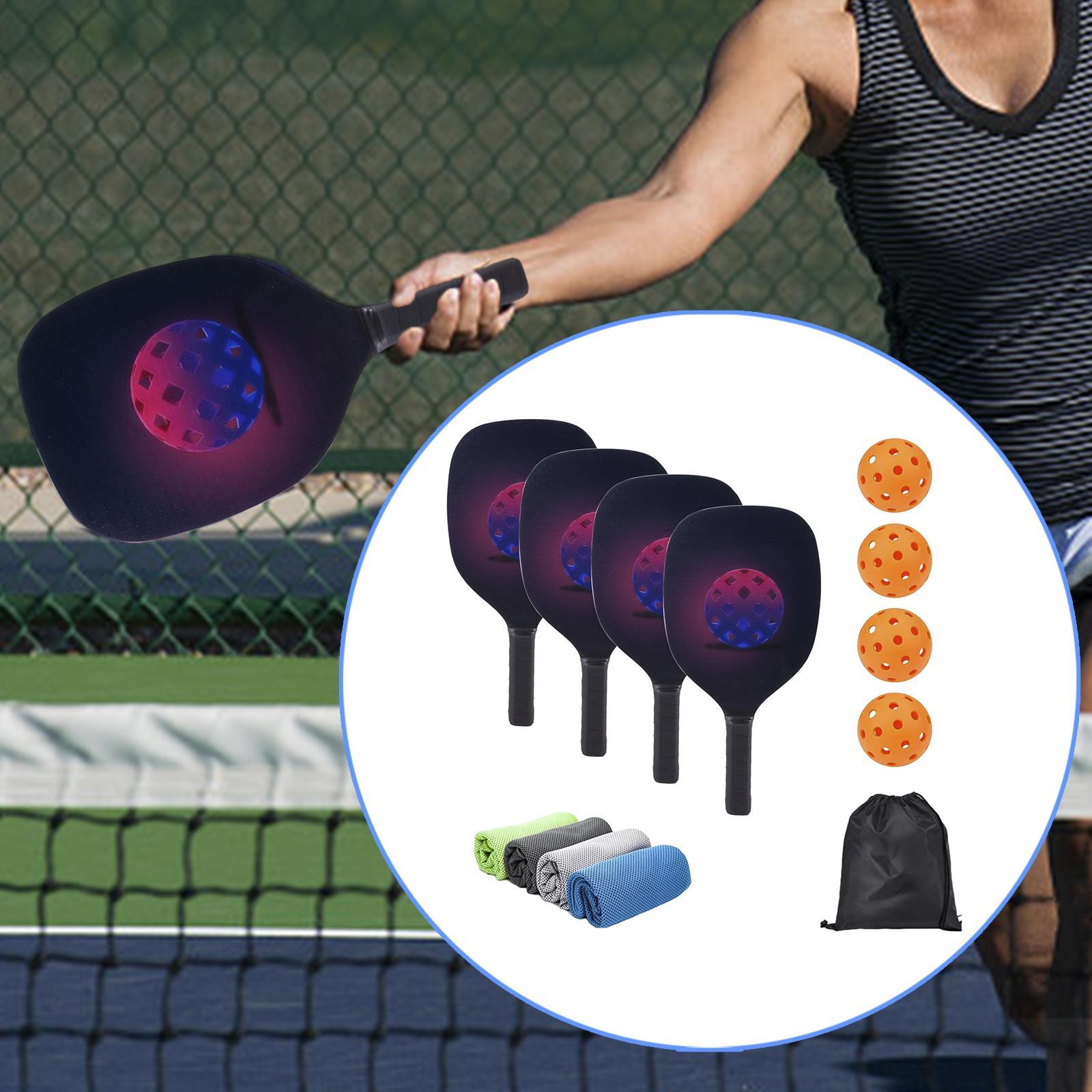 Portable Pickleball Paddles Set Rackets Comfort Grip Carry Bag for
