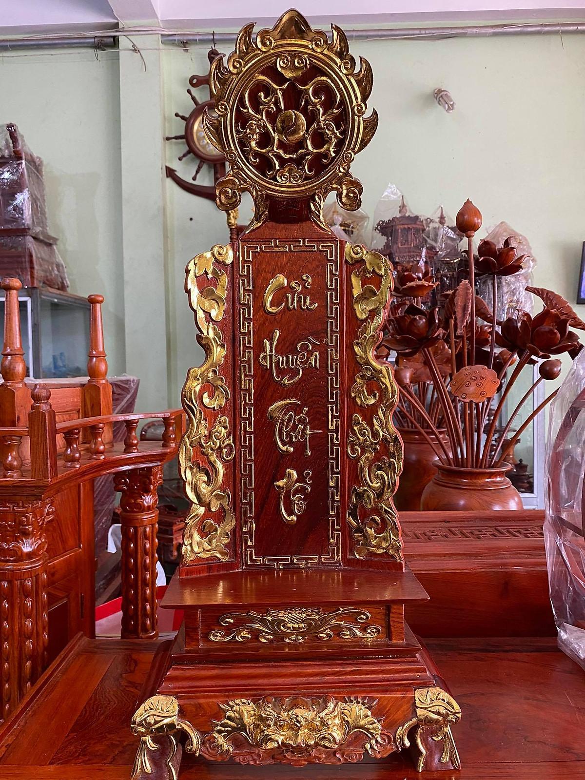 Bài Vị Gỗ Hương Ta Dát Vàng Để Ban Thờ Cực Đẹp