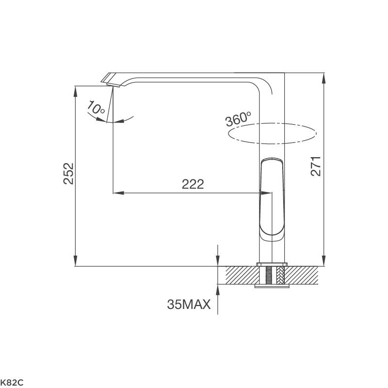 Vòi rửa chén Malloca K82C - 2 chế độ nước nóng lạnh - Hàng chính hãng