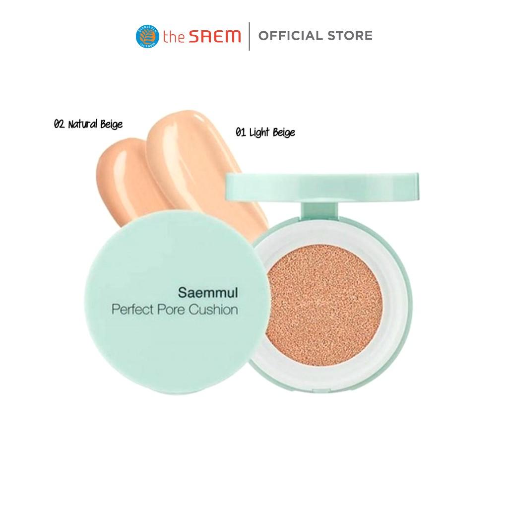 Phấn Nước Che Phủ Lỗ Chân Lông The Saem Saemmul Perfect Pore Cushion 02 Natural Beige (12g)