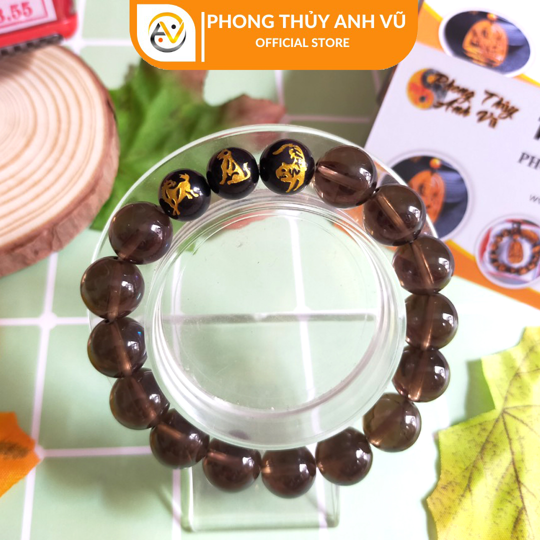 Vòng thạch anh đen khói dần ngọ tuất đã khai quang - chất liệu thạch anh khói - size 8 10 12ly - may mắn tài lộc - Vòng Tam Hợp Anh Vũ