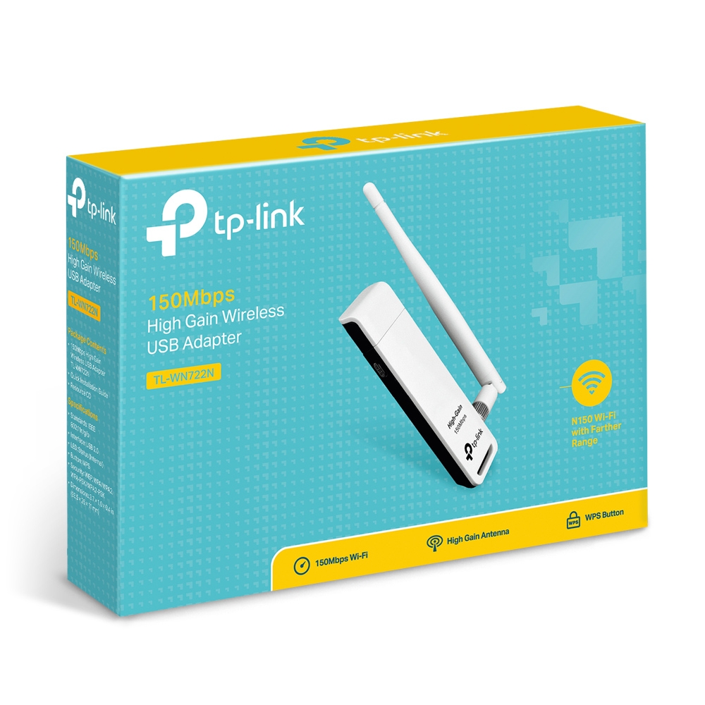 USB THU WiFi Độ lợi cao Tốc độ 150Mbps TP-LINK WN722N - Hàng Chính Hãng