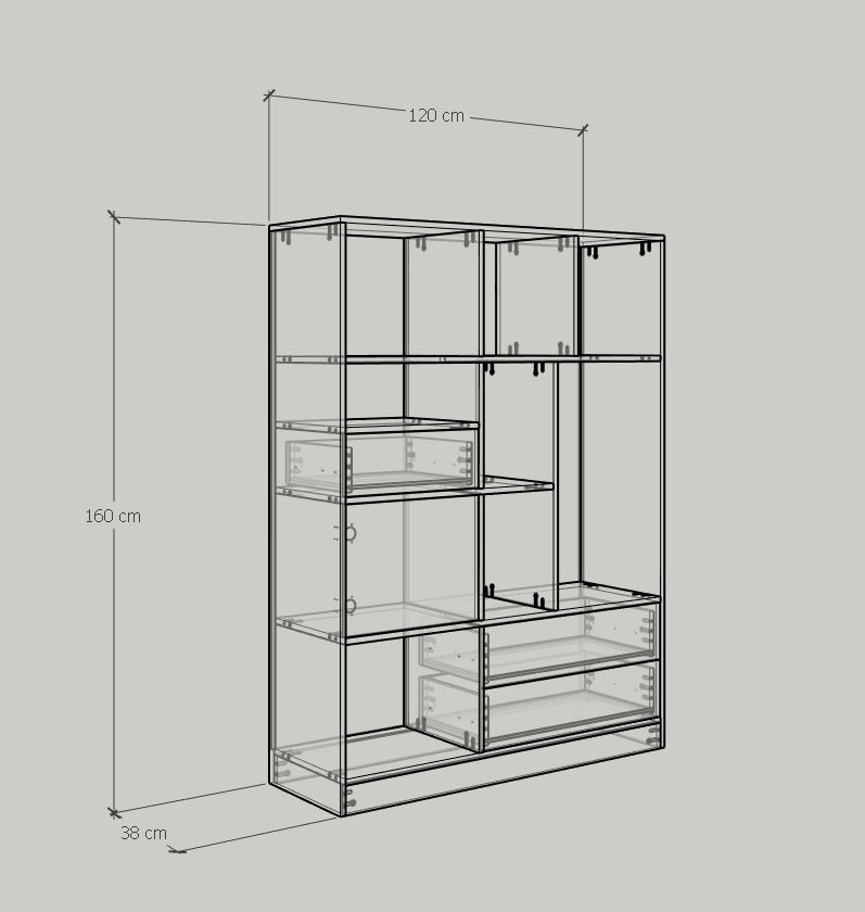 [Happy Home Furniture] CATY , Kệ sách nhiều ngăn - 1m2 x 1m6 ,  120cm x 38cm x 160cm (DxRxC), KSA_027