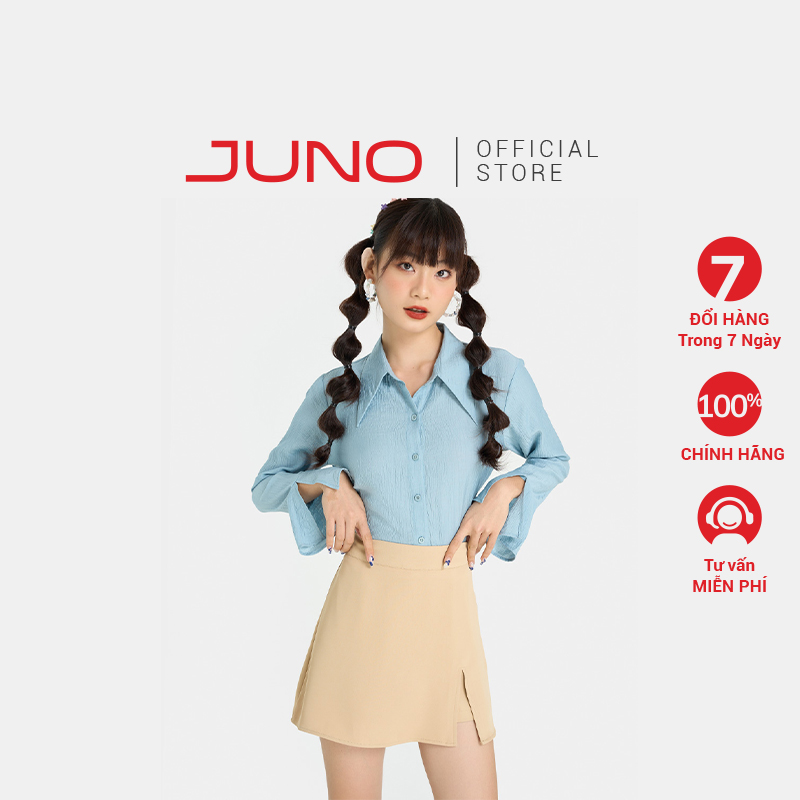 Áo Sơmi Kiểu Nữ Thời Trang JUNO Tay Dài JNASM018