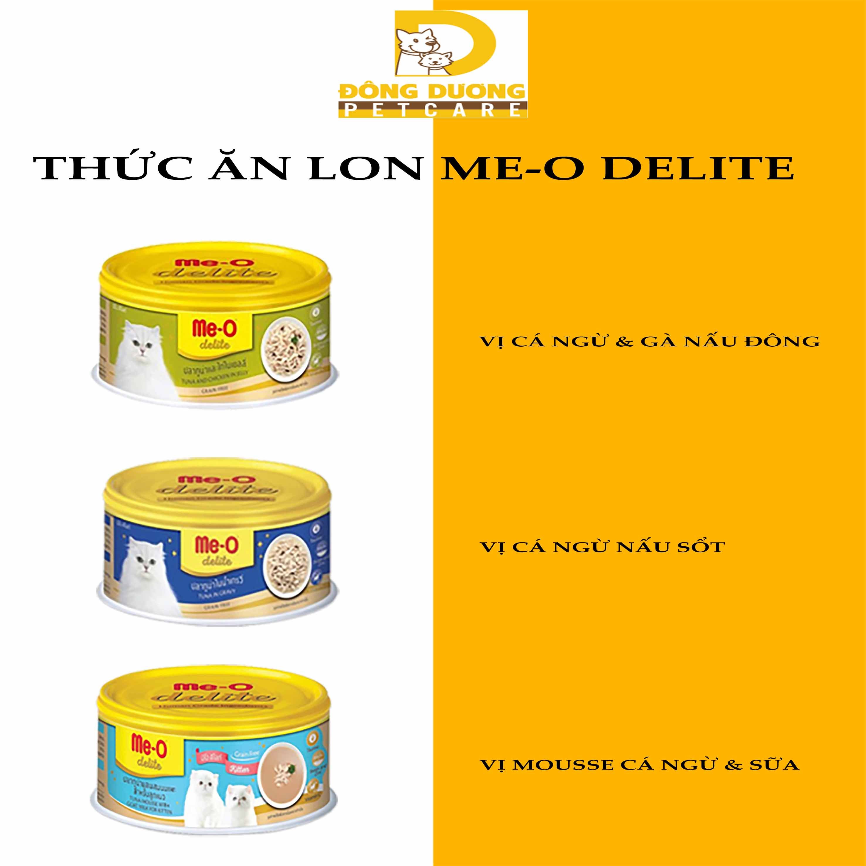 Pate cao cấp Me-O delite các vị lon 80g - Thức ăn ướt cho mèo Không có đánh giá
