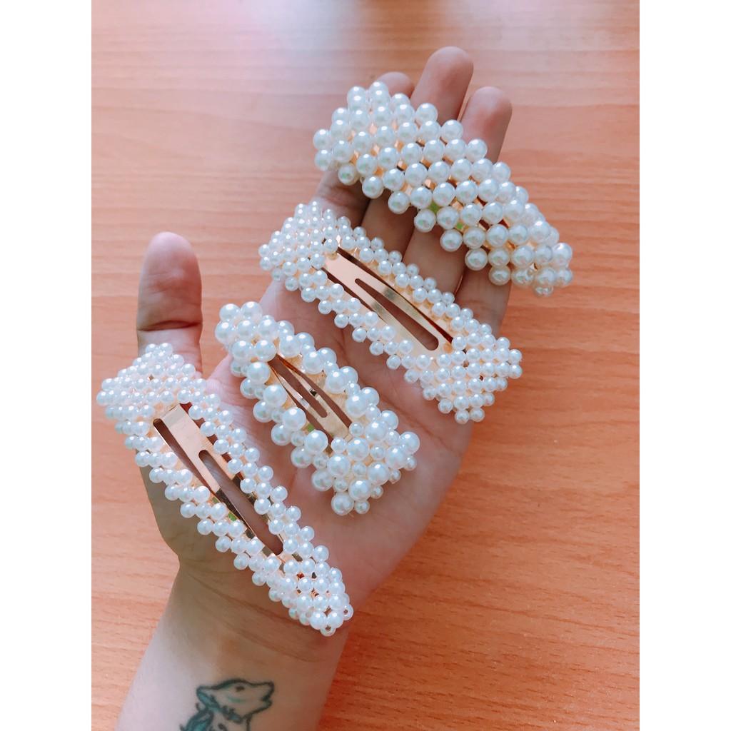 KẸP TÓC ĐÍNH ĐÁ NGỌC TRAI PHONG CÁCH HÀN QUỐC số 3 - ẢNH CHỤP THẬT