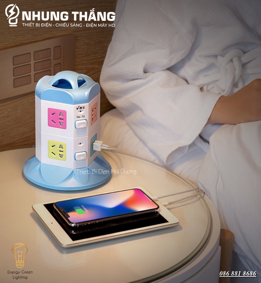 Ổ Cắm Điện Đứng Đa Năng TN-2,3,4 Tầng - Dây Dài 2m8 - Có Video