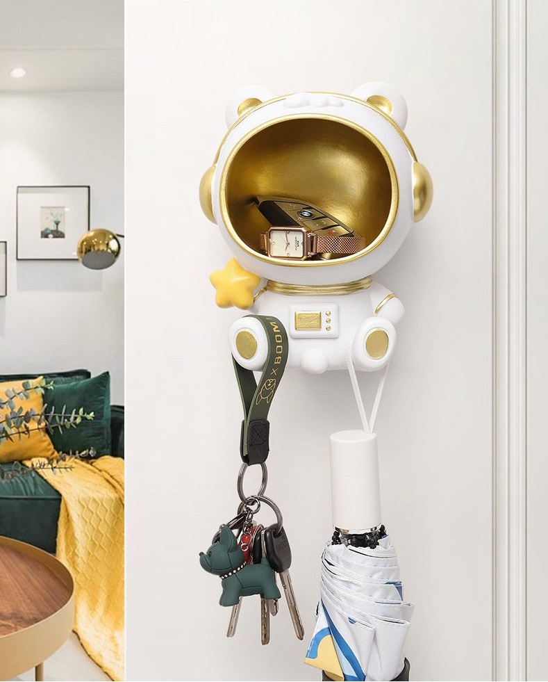 TƯỢNG MÈO PHI HÀNH GIA TREO ĐỒ SPACEMAN GIỮ ĐỒ TRANG TRÍ NHÀ CỬA