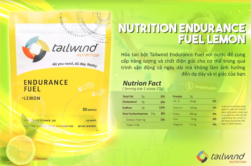 Tailwind Endurance Bịch 30srv Vị Chanh/Lemon