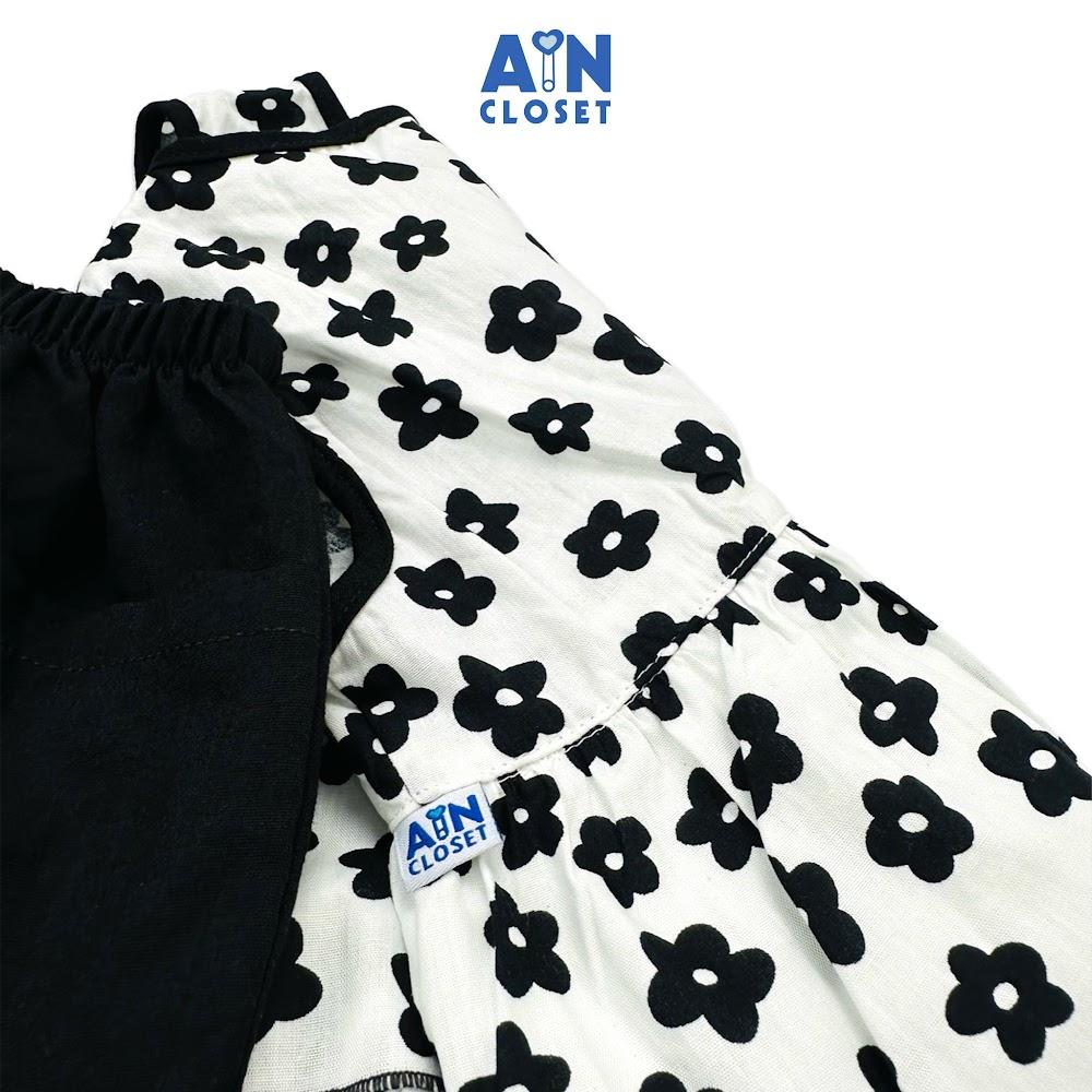 Bộ quần áo lửng bé gái họa tiết Hoa Đen cotton - AICDBGCXBPJ2 - AIN Closet