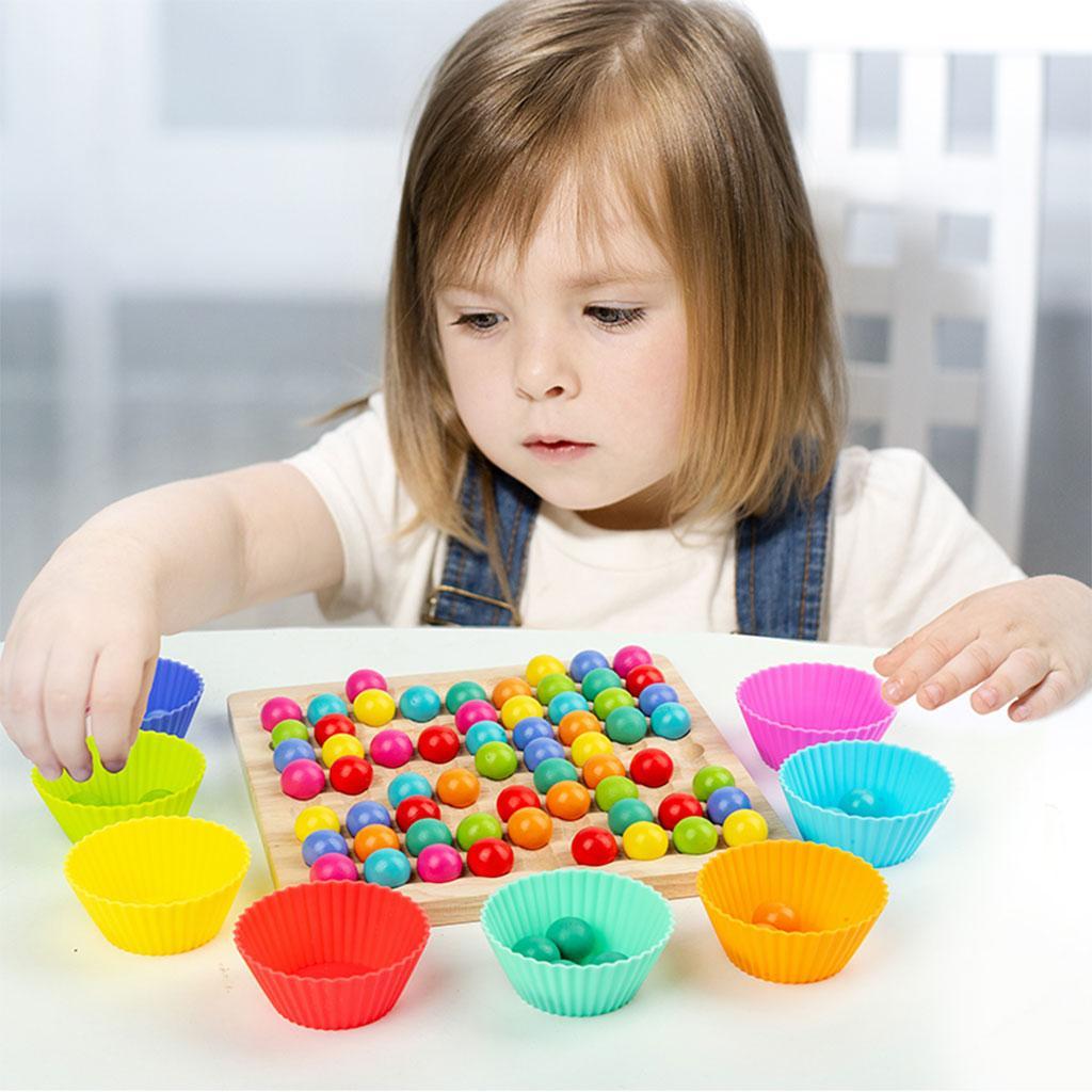 Colorful Wooden Beads Game for Toddler Multiplayer PK Math Learning