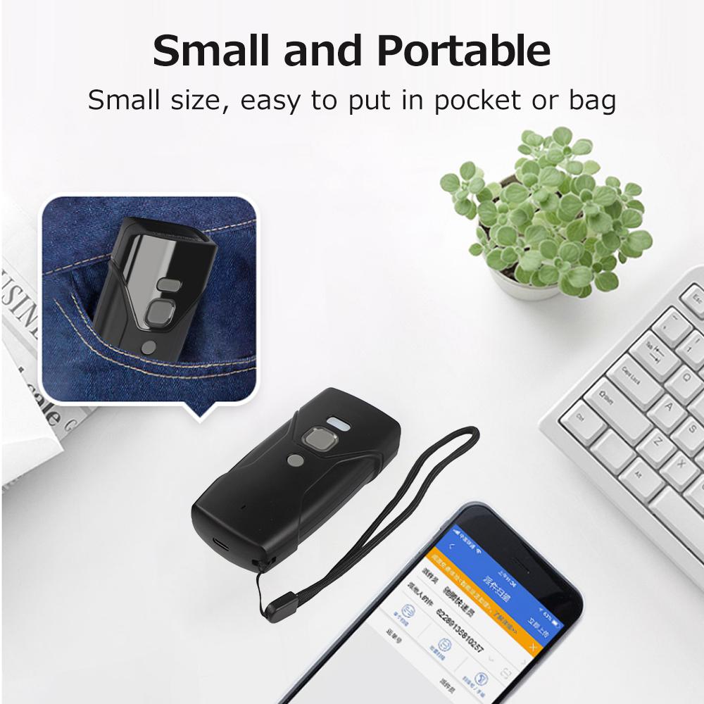 HC-202D Barcode Scanner Wired+2.4G+BT Three-mode Connection Support One-dimensional Barcode/QR Code Fast Scanning