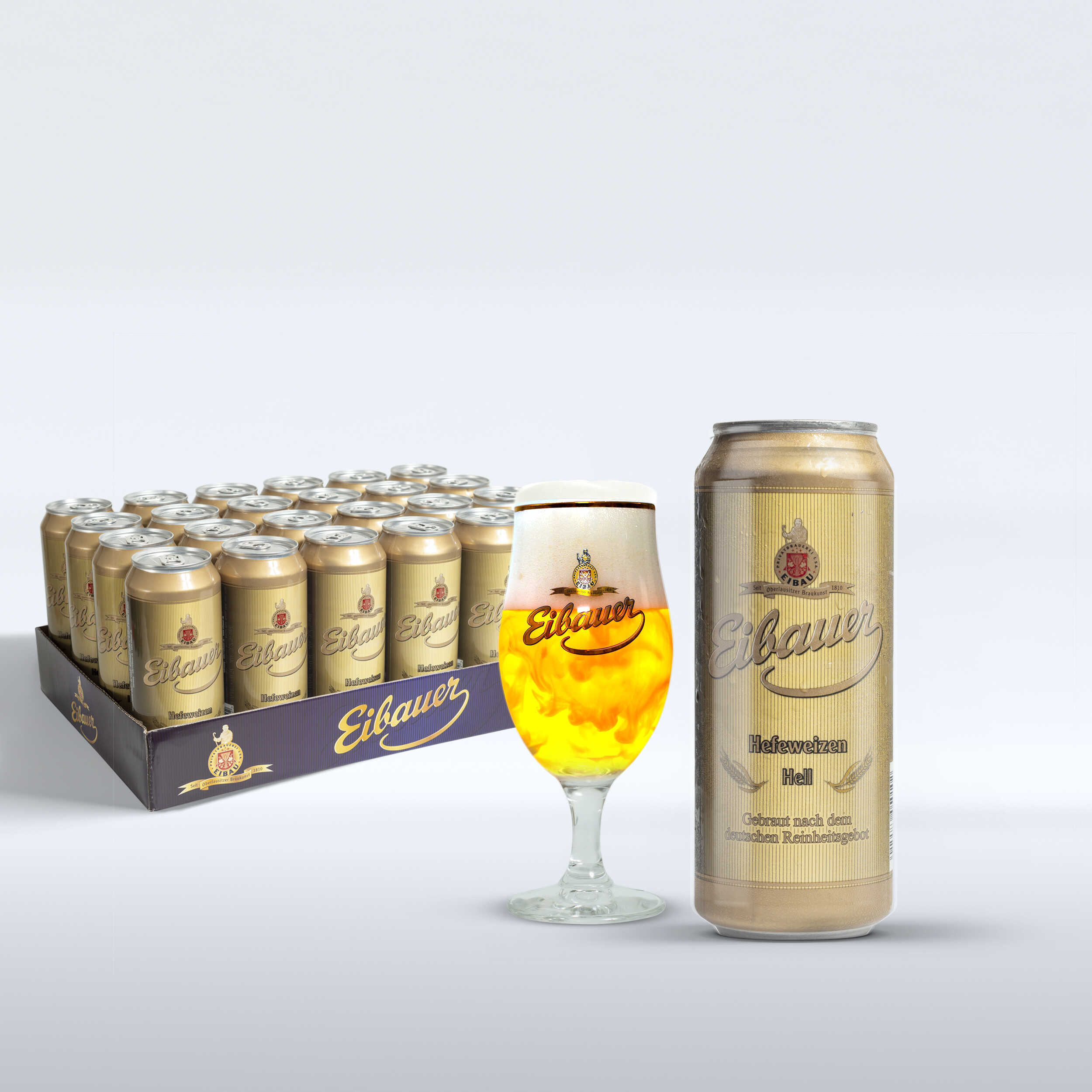 [BIA ĐỨC NHẬP KHẨU] Thùng 24 Lon Bia Thầy Tu EIBAUER HEFEWEIZEN HELL 5.2% 500ml - Bia Tươi Men Sống Thượng Hạng - Bia Đức Nhập Khẩu Chính Hãng