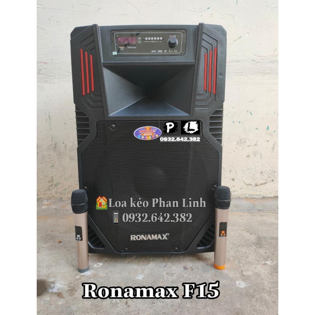 Loa kéo vali RONAMAX- F15 BASS 4 TẤC 2021 hát karaoke âm thanh chuẩn hay (tặng 2 micro ko dây)