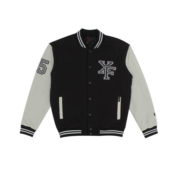 Áo Khoác Black/Cream Chất Nỉ Varsity by Xfire