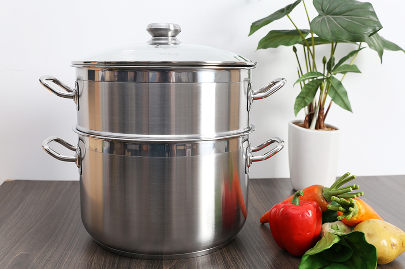 Bộ Nồi Xửng Hấp Fivestar 3 Đáy 26/28/30/32cm Chất Liệu Inox 430 Sáng Bóng, Bền Tốt, Ít Bị Oxy Hóa Bảo Hành 5 Năm- Hàng Chính Hãng