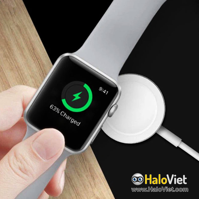 Dây cáp sạc nhanh cho đồng hồ Apple Watch series 1 / 2 / 3 / 4 / 5 / 6 / 7 / 8 / 9 / SE / Ultra / Ultra 2 dài 1m