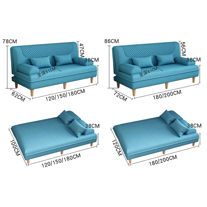 Ghế sofa gấp đa năng 120cm, sofa giường, ghế sofa giường nằm GSF008