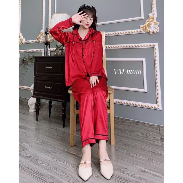 Bộ bầu bộ pijama bầu và sau sinh 2 in1 chất lụa thái cao cấp️quần có chun chỉnh️cam kết ko nhăn️Freesize 43~68k