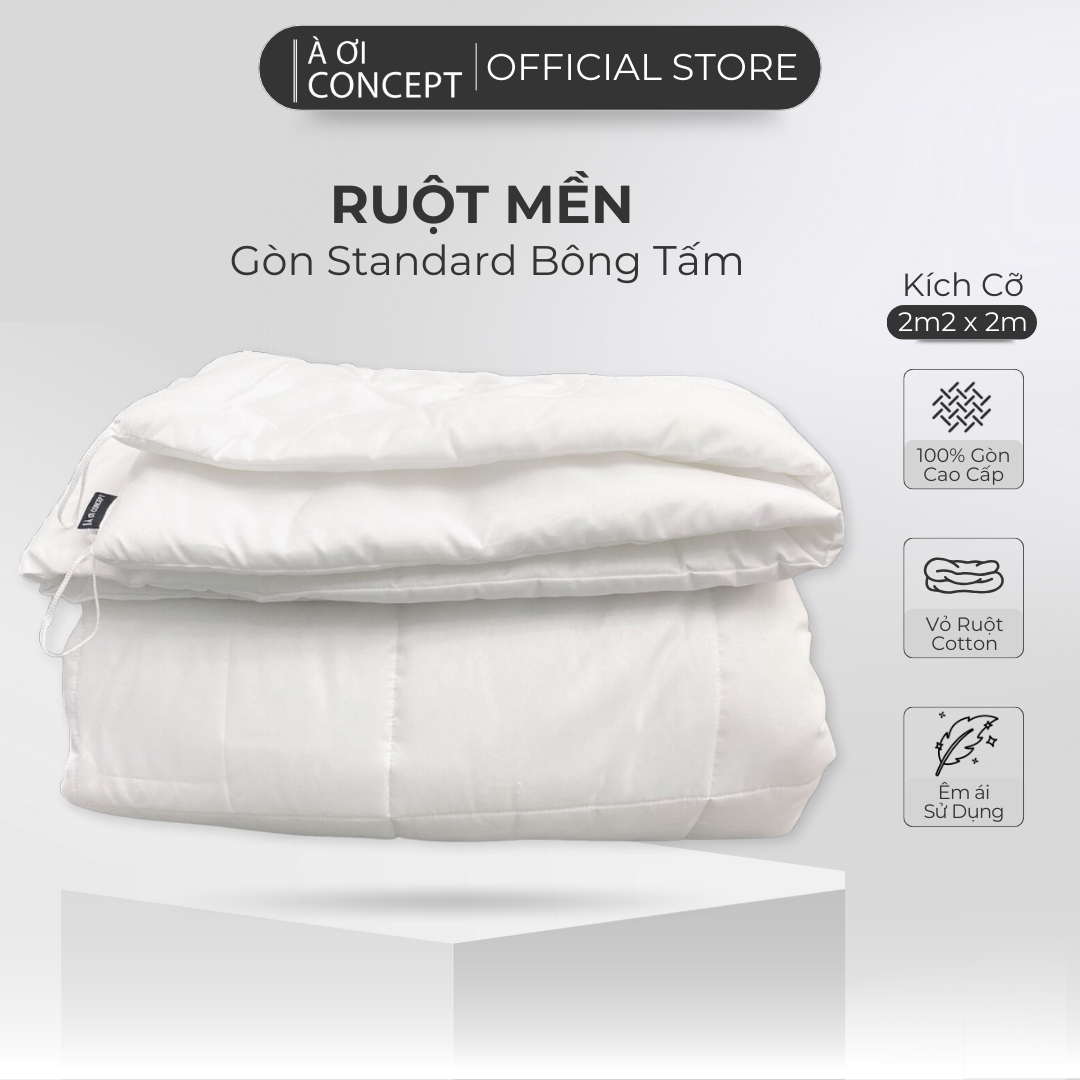 Ruột mền Standard Bông Tấm Cao Cấp À Ơi Concept - Size 2m x 2m2, Vải bọc 100% Cotton Hàn Quốc