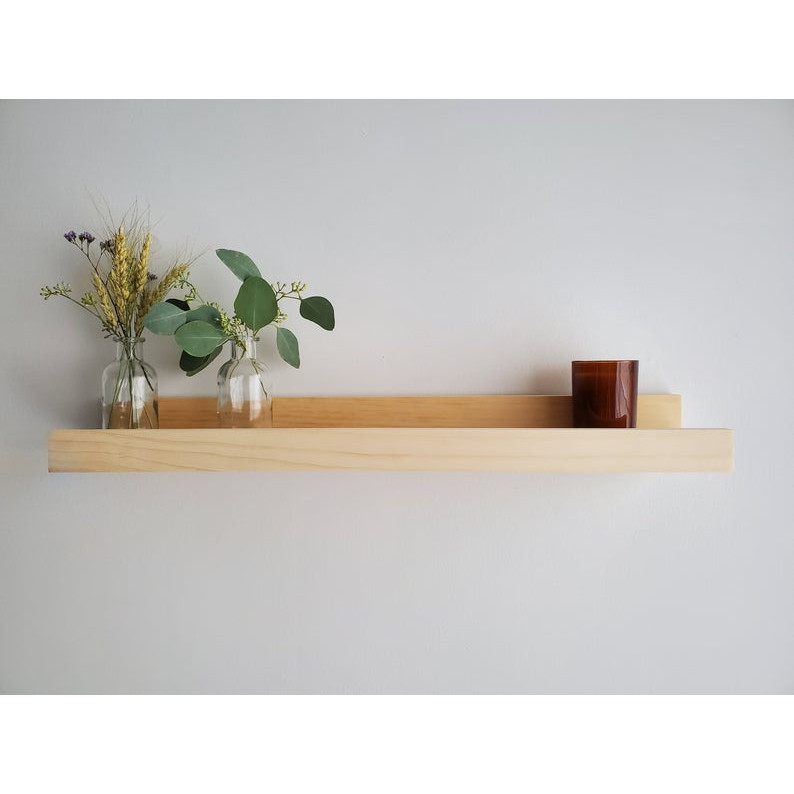 Kệ treo tường trang trí để sách giá đồ dùng trong gia đình dài 60cm gỗ thông tự nhiên