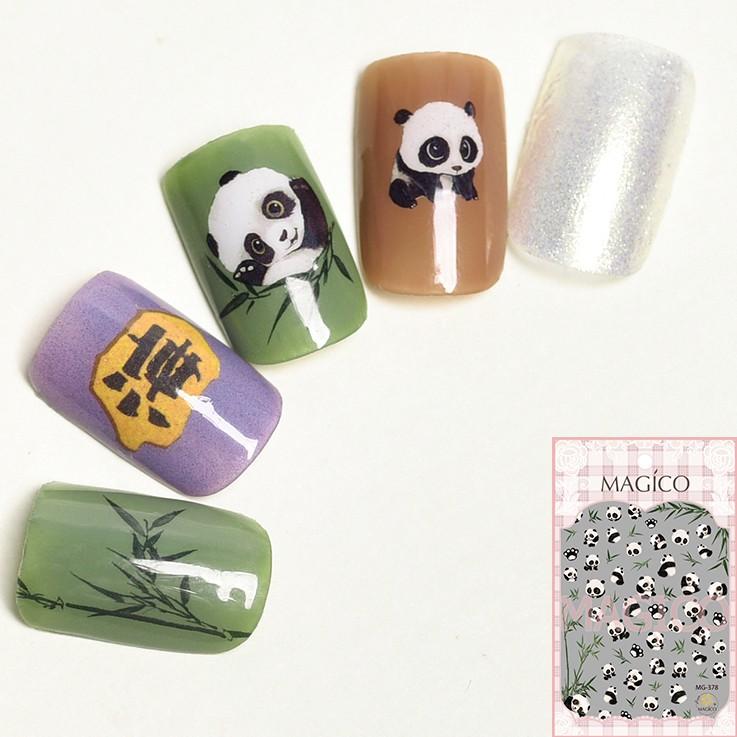 Sticker nails gấu trúc - hình dán móng 3D 378