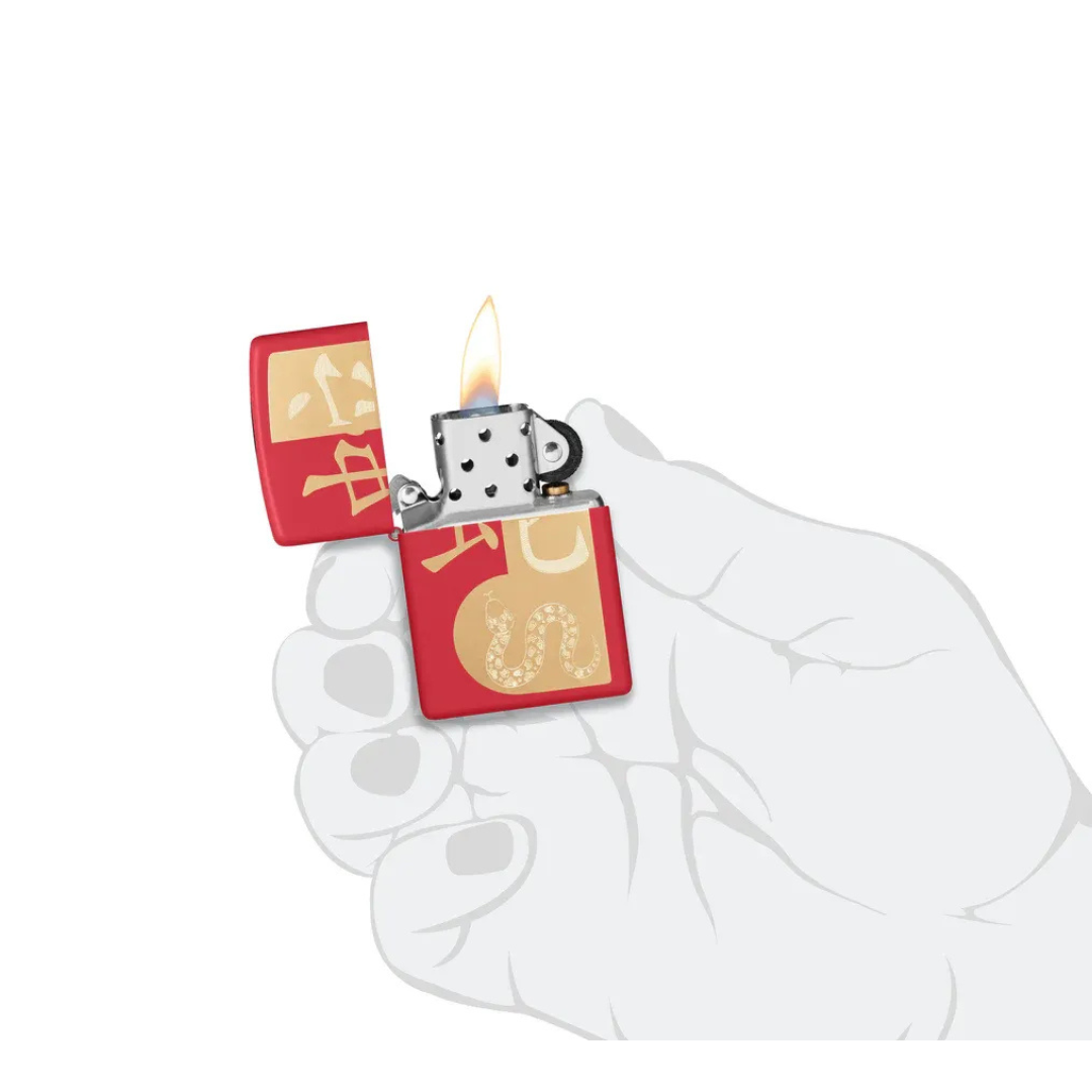 Bật lửa Zippo Year of the Snake 2025 - Phiên Bản Năm Con Rắn Đỏ Nhám Khắc Laser Chính Hãng Mỹ, Quà Tặng Phong Thủy