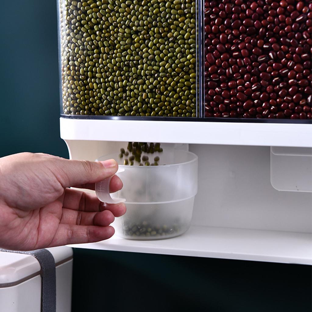 2X Countertop Rice Bucket Grain Dispenser Dry Food Storage Container 3000ML