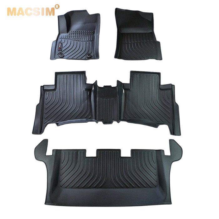 Hình ảnh Thảm lót sàn xe ô tô Toyota Fortuner/ Innova 2017-nay Nhãn hiệu Macsim chất liệu nhựa TPE cao cấp màu đen
