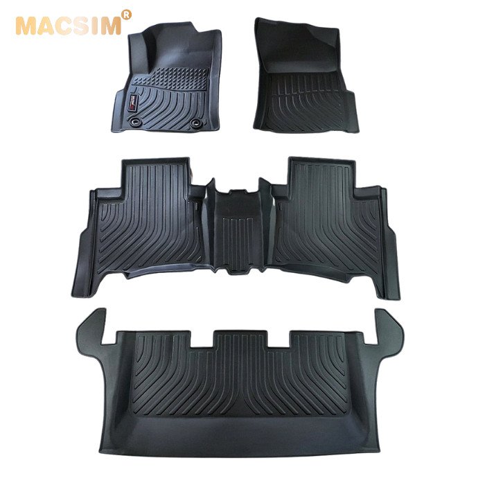 Thảm lót sàn xe ô tô Toyota Fortuner/Innova 2017-2022+ (sd)Nhãn hiệu Macsim chất liệu nhựa TPE cao cấp màu đen